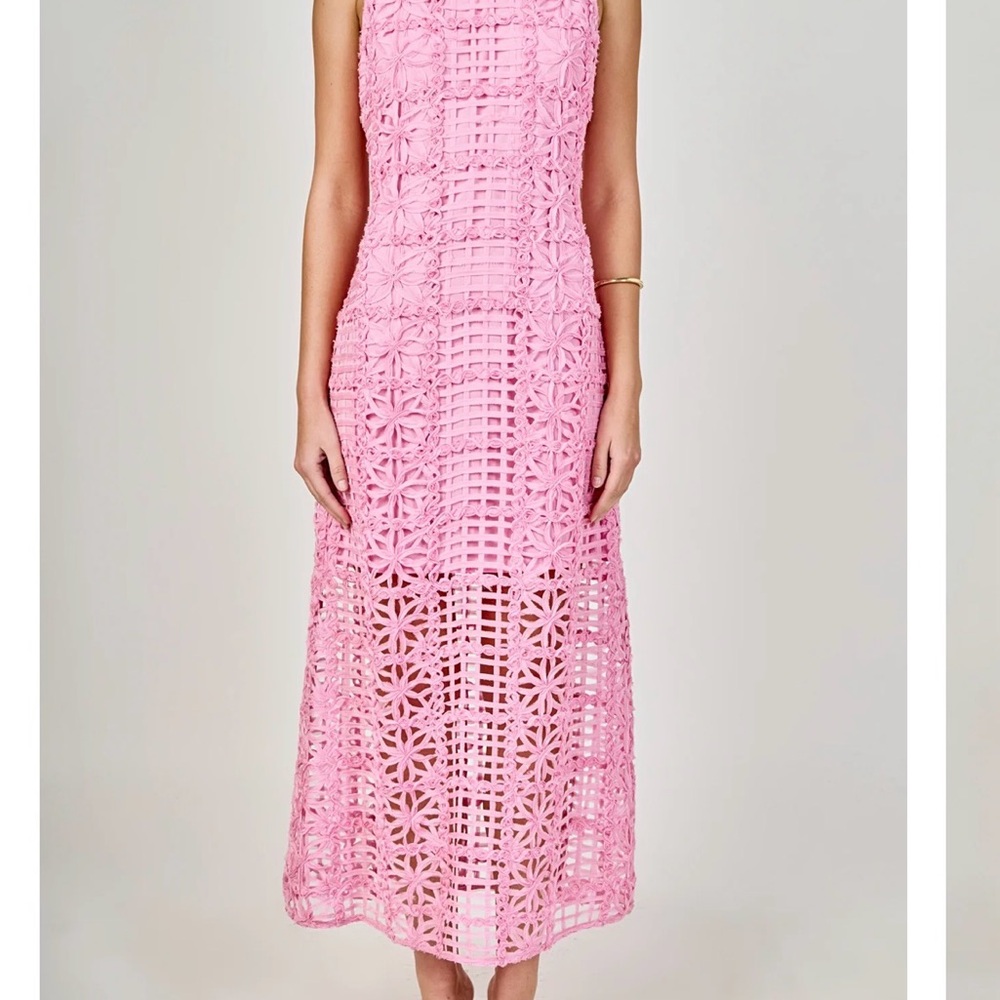Endless Rose Pink TEXTURED SLEEVELESS MAXI DRESS medium